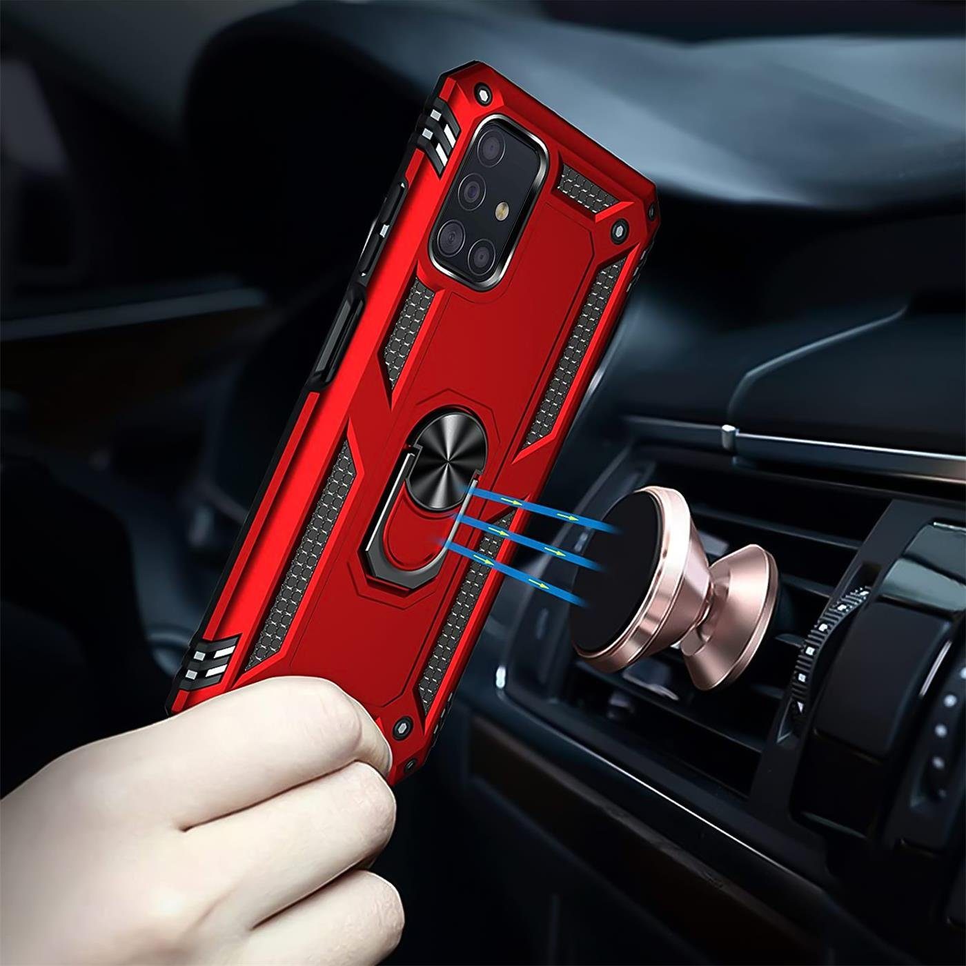 CoolGadget Handyhülle Armor Shield Case für Samsung Galaxy A51 6,5 Zoll, Outdoor Cover mit Magnet Ringhalterung Handy Hülle für Samsung A51 – Bild 4 von 5