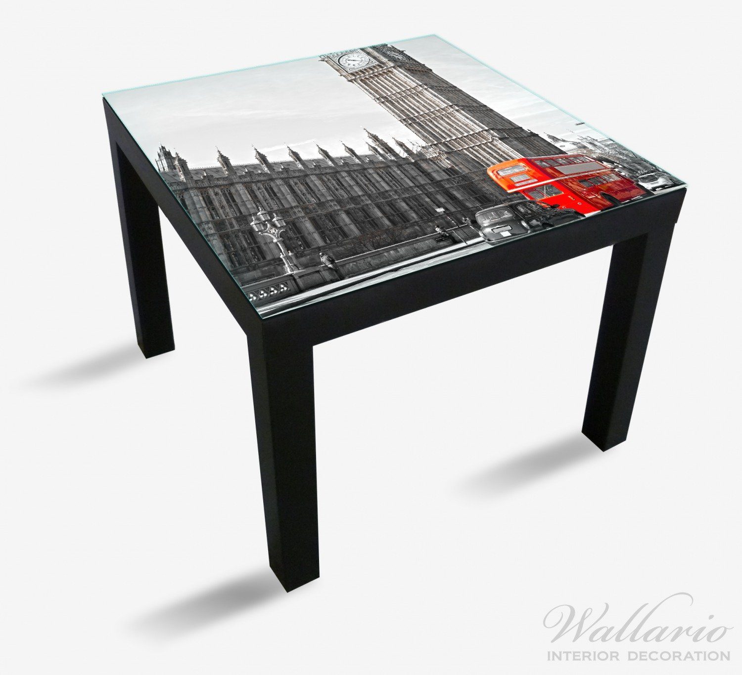 geeignet St), Wallario Lack Ikea für Tisch London Bus Red Tischplatte (1