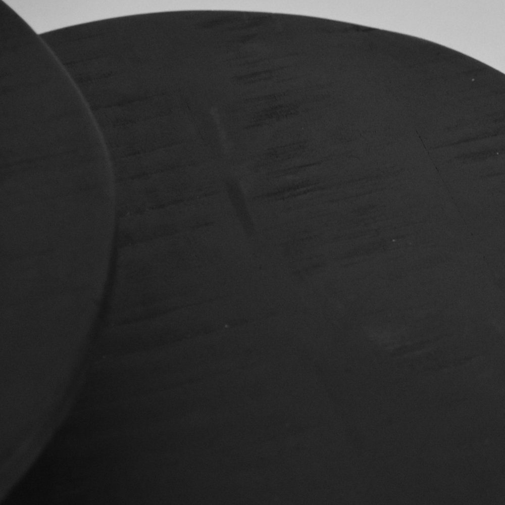 RINGO-Living Beistelltisch Couchtisch Schwarz in 450x500mm, aus 2er-Set Mangoholz Möbel Ken