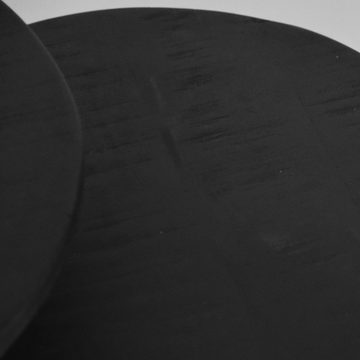 RINGO-Living Beistelltisch Couchtisch Ken in Schwarz aus Mangoholz 2er-Set 450x500mm, Möbel