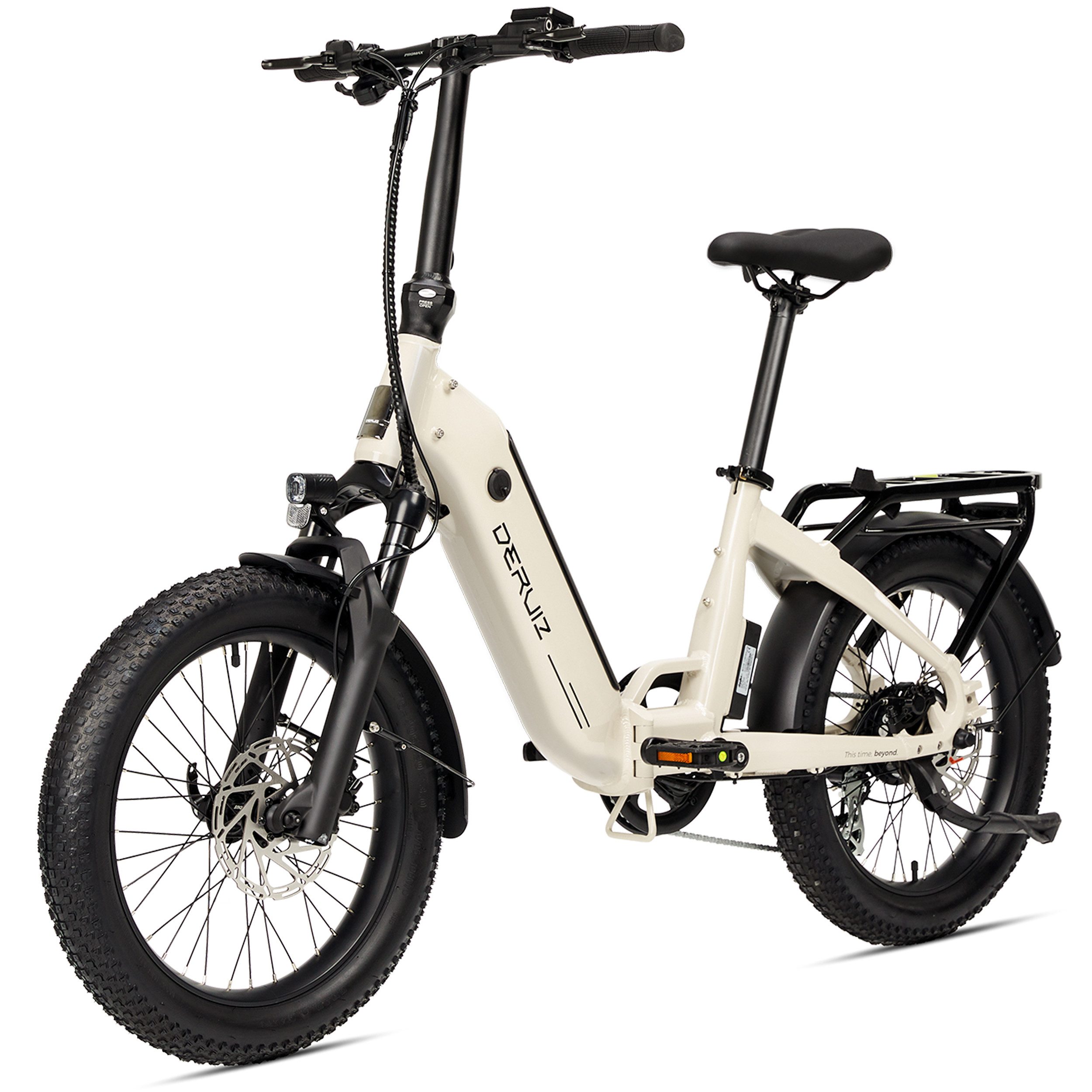 DERUIZ E-Bike Faltrad Peridot 20-Zoll Klapprad mit 500 Wh Akku – 250 W Heckmotor, 8 Gang SHIMANO SHIMANO ALTUS 11-32T Schaltwerk, Kettenschaltung, 500 Wh, (mit Werkzeug, mit Akku-Ladegerät), 55 Nm Drehmoment, Shimano 8-Gang & Federung für urbanes Fahrvergnügen