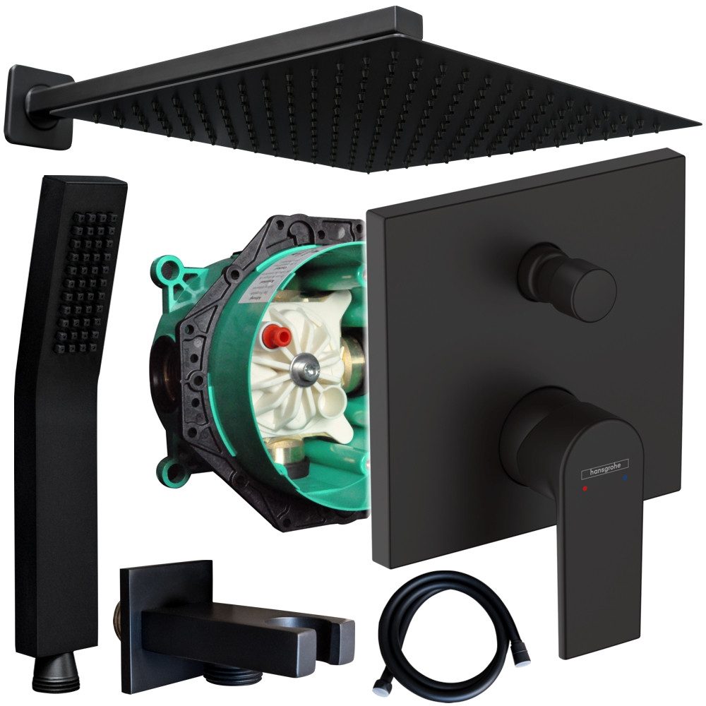 Hansgrohe und Jowi Duscharmatur Vernis Shape Unterputz Duscharmatur Schwarz günstig online kaufen