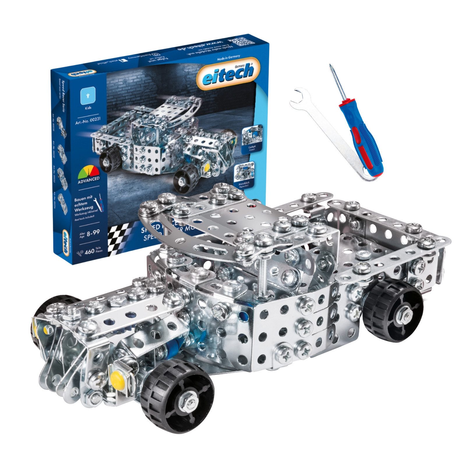 Eitech eitech Speed Racer - Modell 2, 00231 Metallbaukasten, (Bausatz, 460 St., Modellauto), Lernspielzeug, Made in Germany