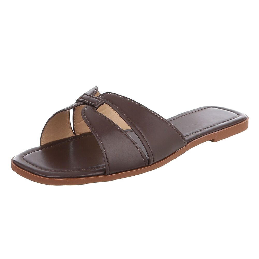 Damen Slip-On Sandale mit Kreuzriemen Pantolette