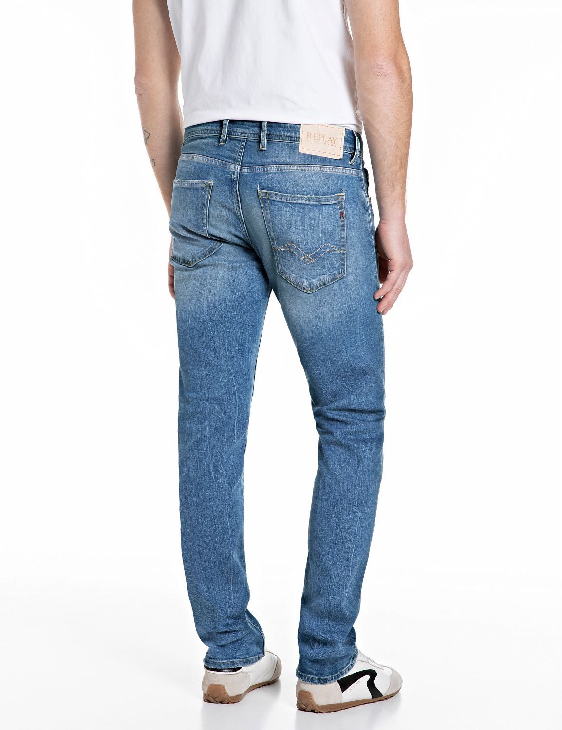 Replay Straight-Jeans GROVER in vielen verschiedenen Waschungen, mit Stretch