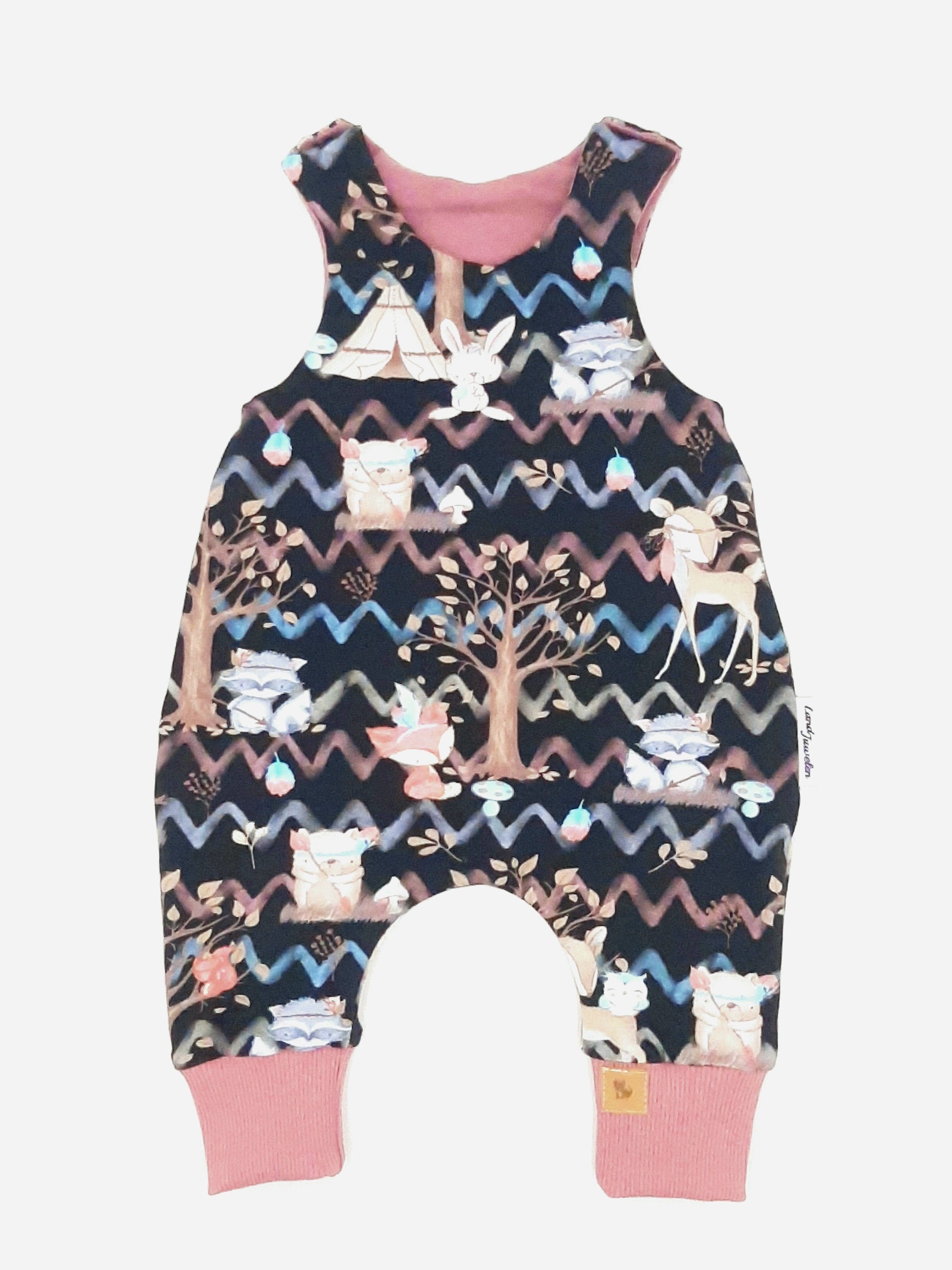 Strampler BOHO WALDTIERE SCHWARZ Strampler