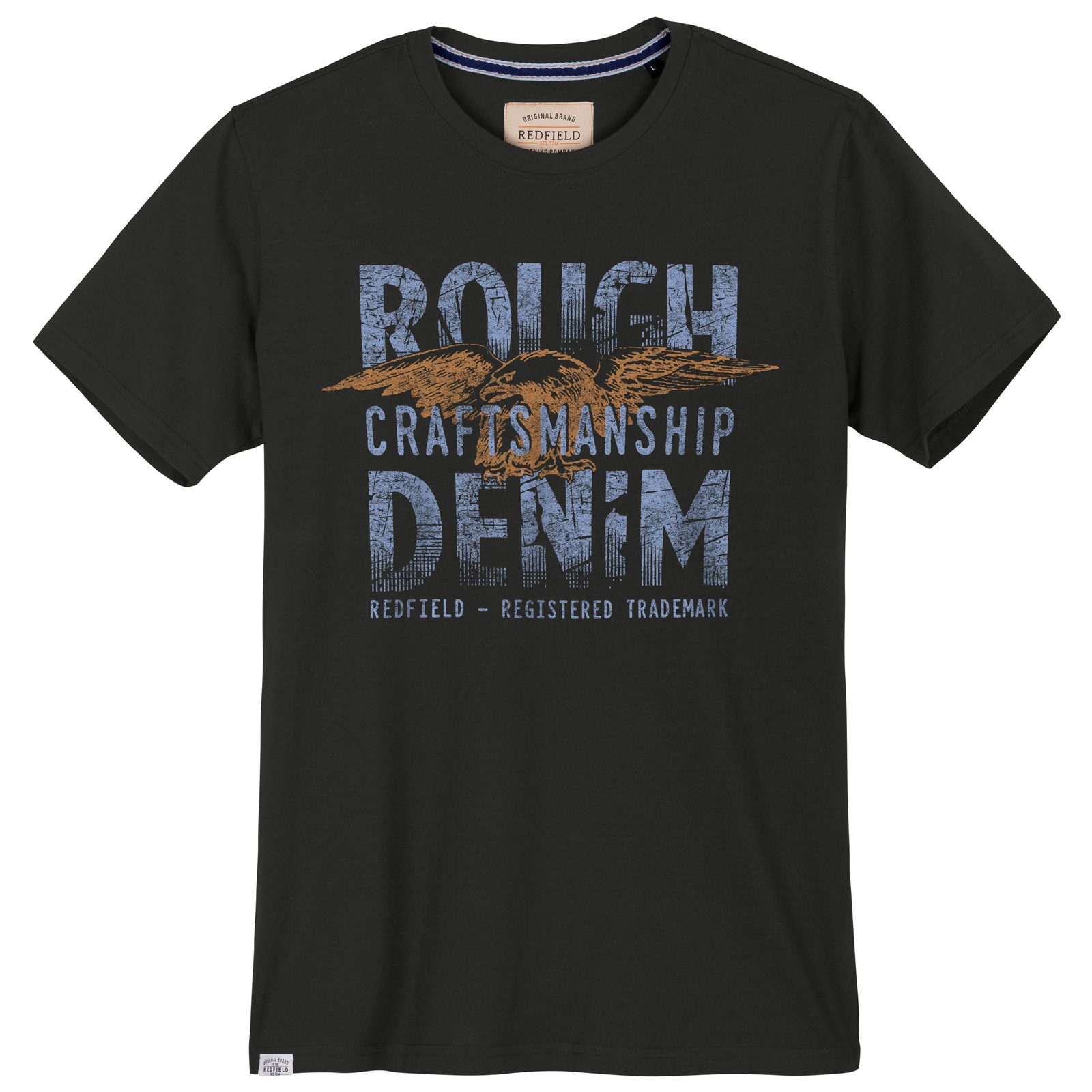 redfield T-Shirt Redfield T-Shirt mit druck in Herren Übergrößen, schwarz günstig online kaufen