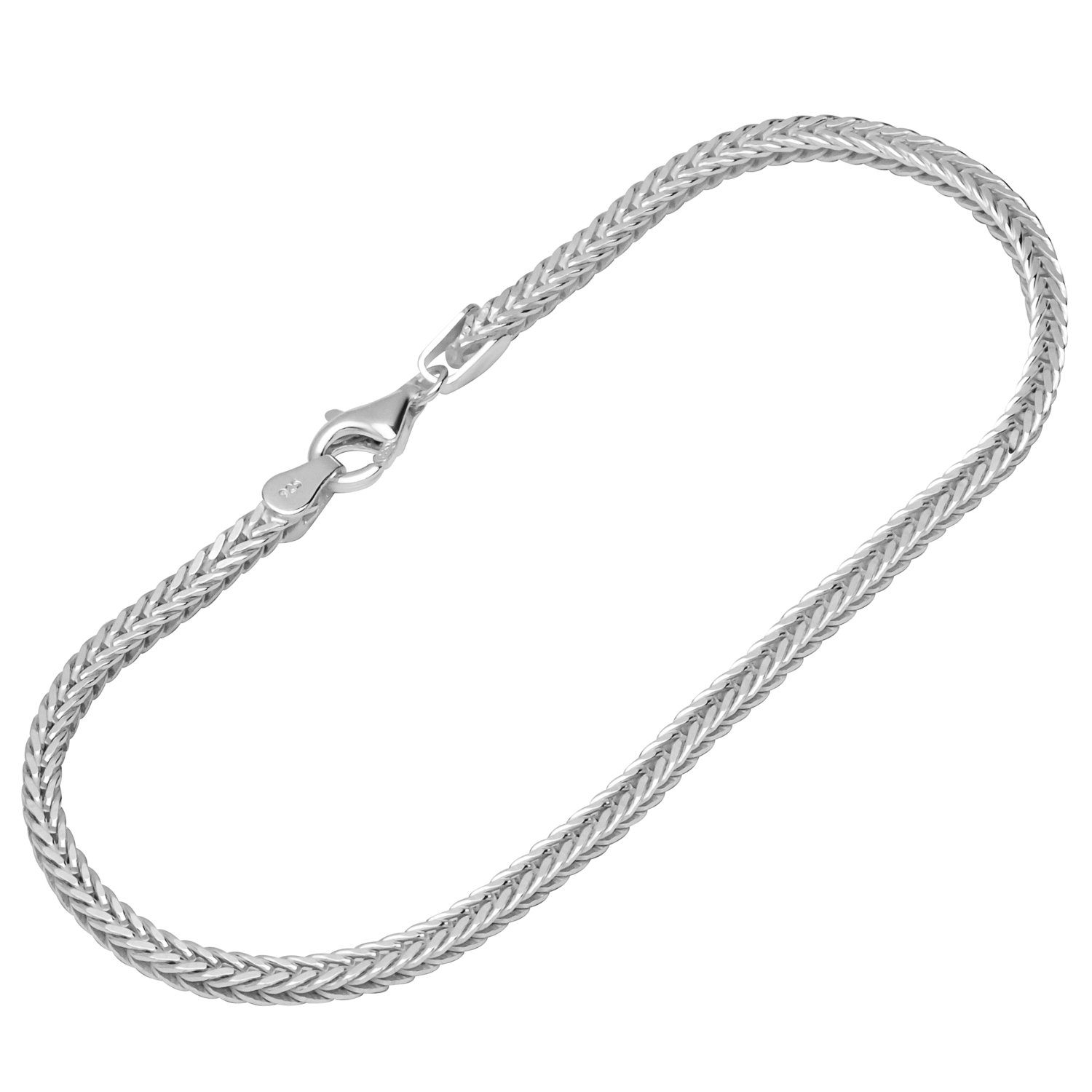 Silberarmband 925 Silber 19cm Fuchsschwanzkette diamant. 13012