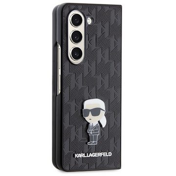 KARL LAGERFELD Smartphone-Hülle Karl Lagerfeld Samsung Galaxy Z Fold5 Saffiano Monogram Cover Schwarz