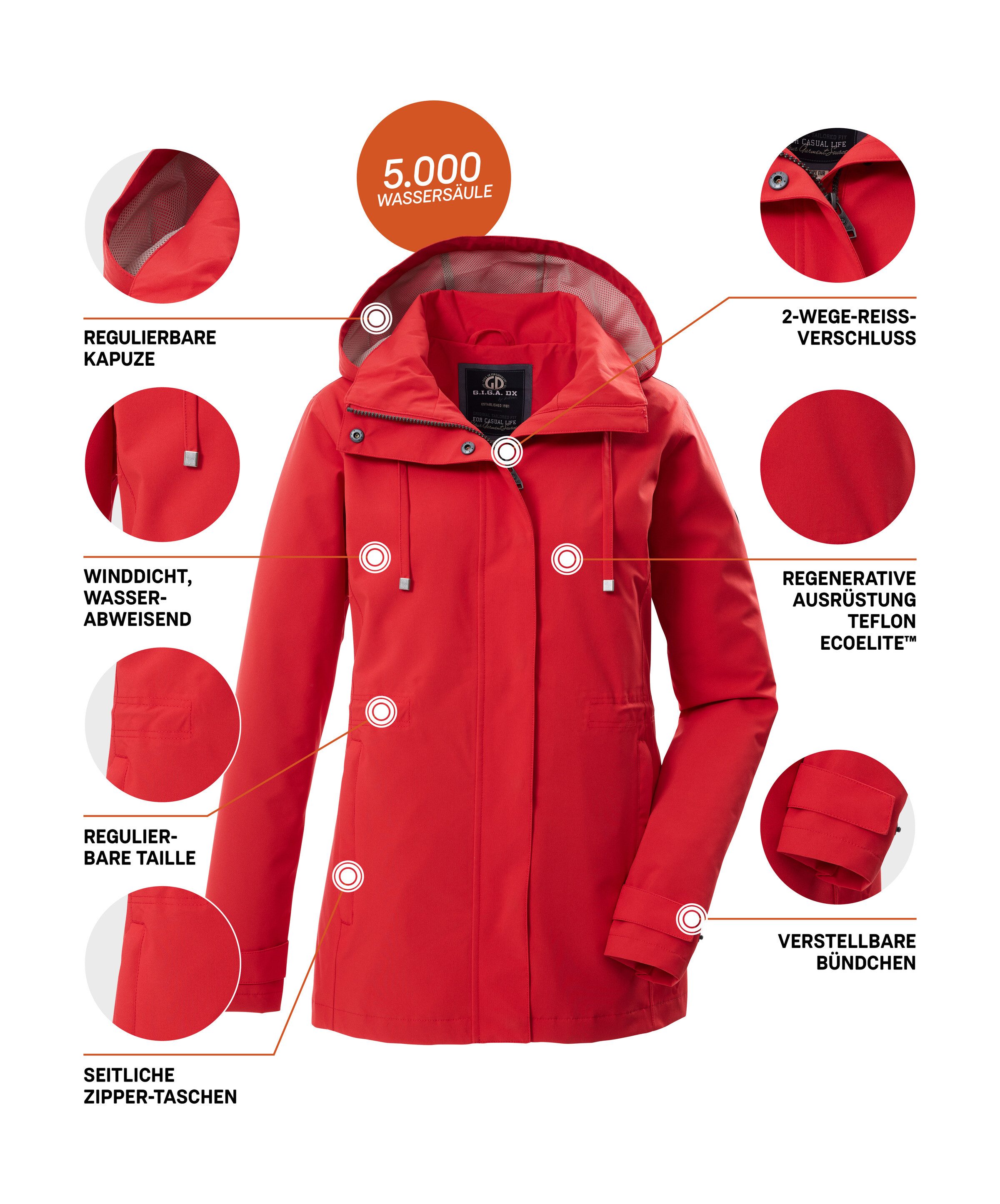 G.I.G.A. DX by killtec Funktionsjacke GS 106 WMN JCKT Winddichte, wasserabweisende Damenjacke mit verstellbarer Passform – Bild 5 von 5