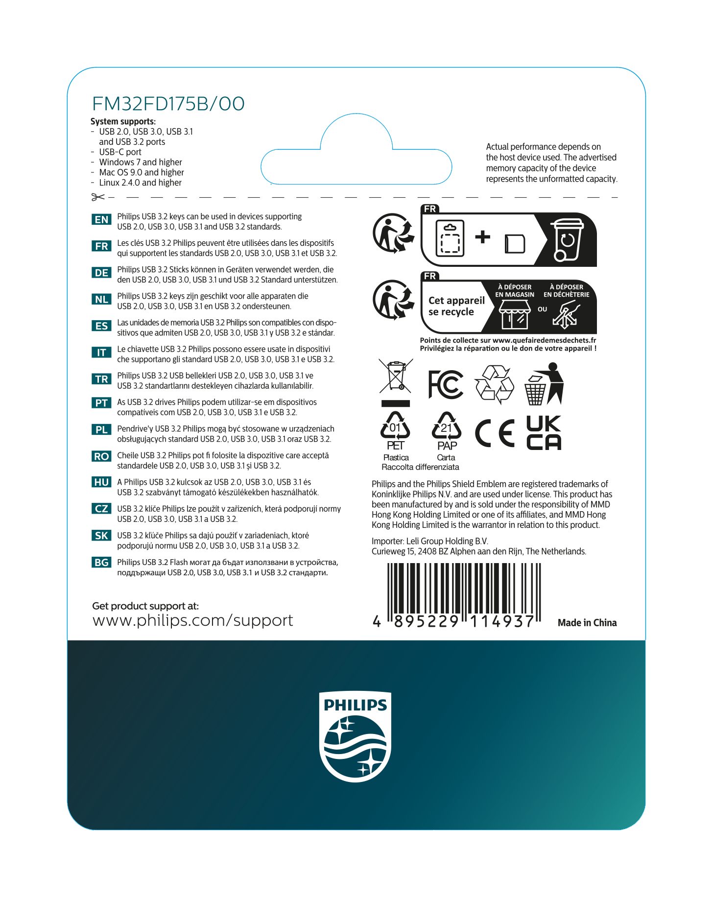 Philips Philips USB Stick 3.2 Click USB-C 32 GB USB-Stick (USB USB-C)