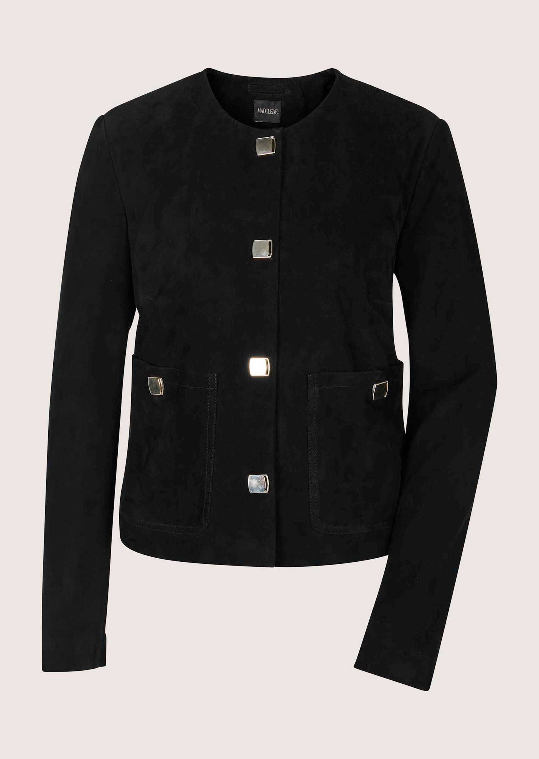 Lederjacke Kurzjacke mit Schmuckknöpfen