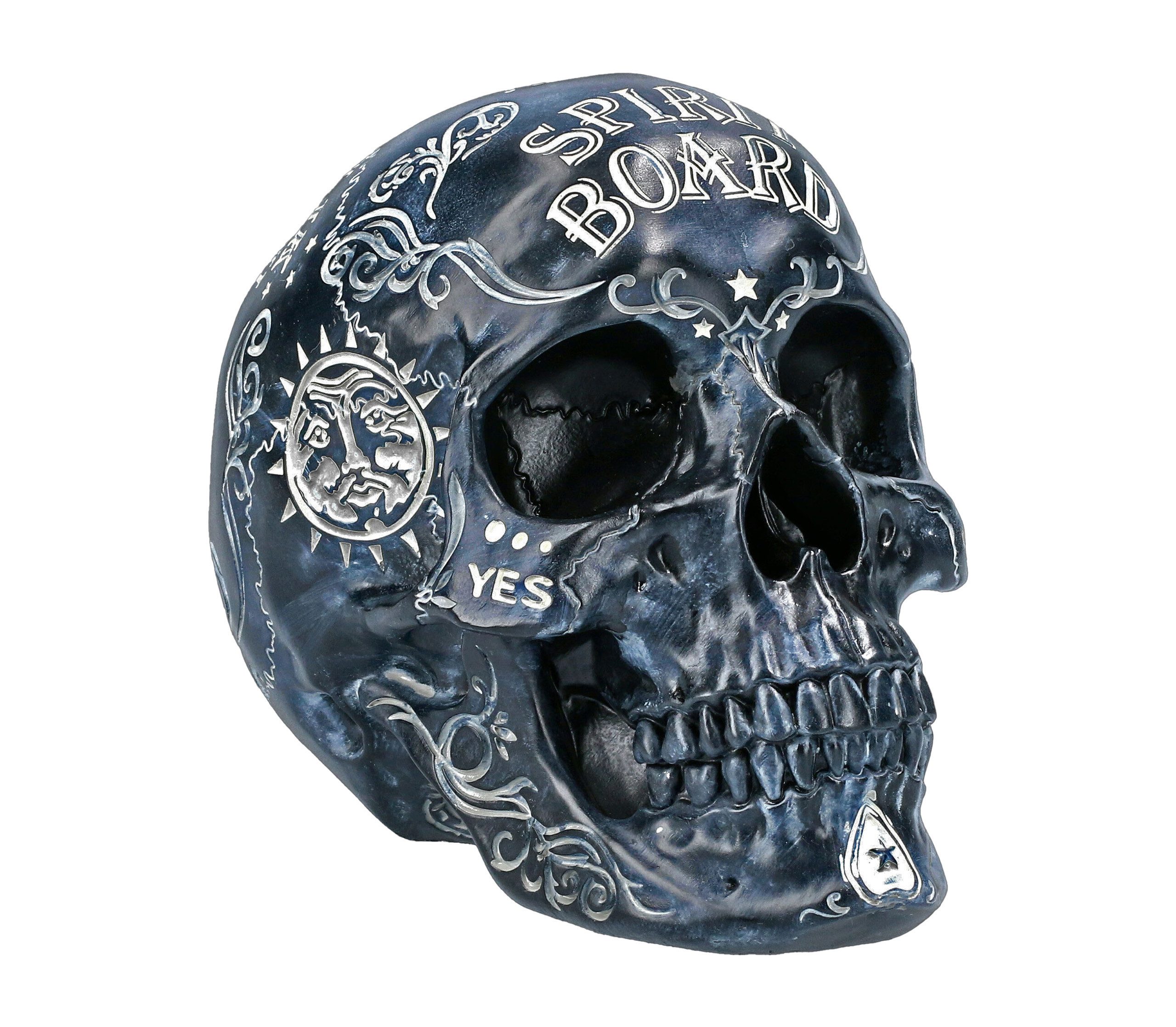 Figuren Shop GmbH Dekofigur Totenkopf schwarz - Spirit Board - Nemesis Now - Gothic Deko