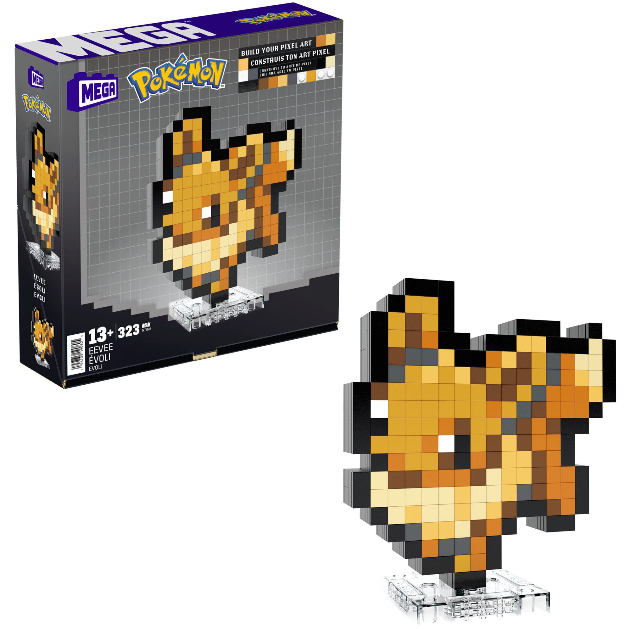 MEGA BLOKS MEGA Pokémon Evoli Bauspielzeug-Set Retro-Set für Spielbausteine