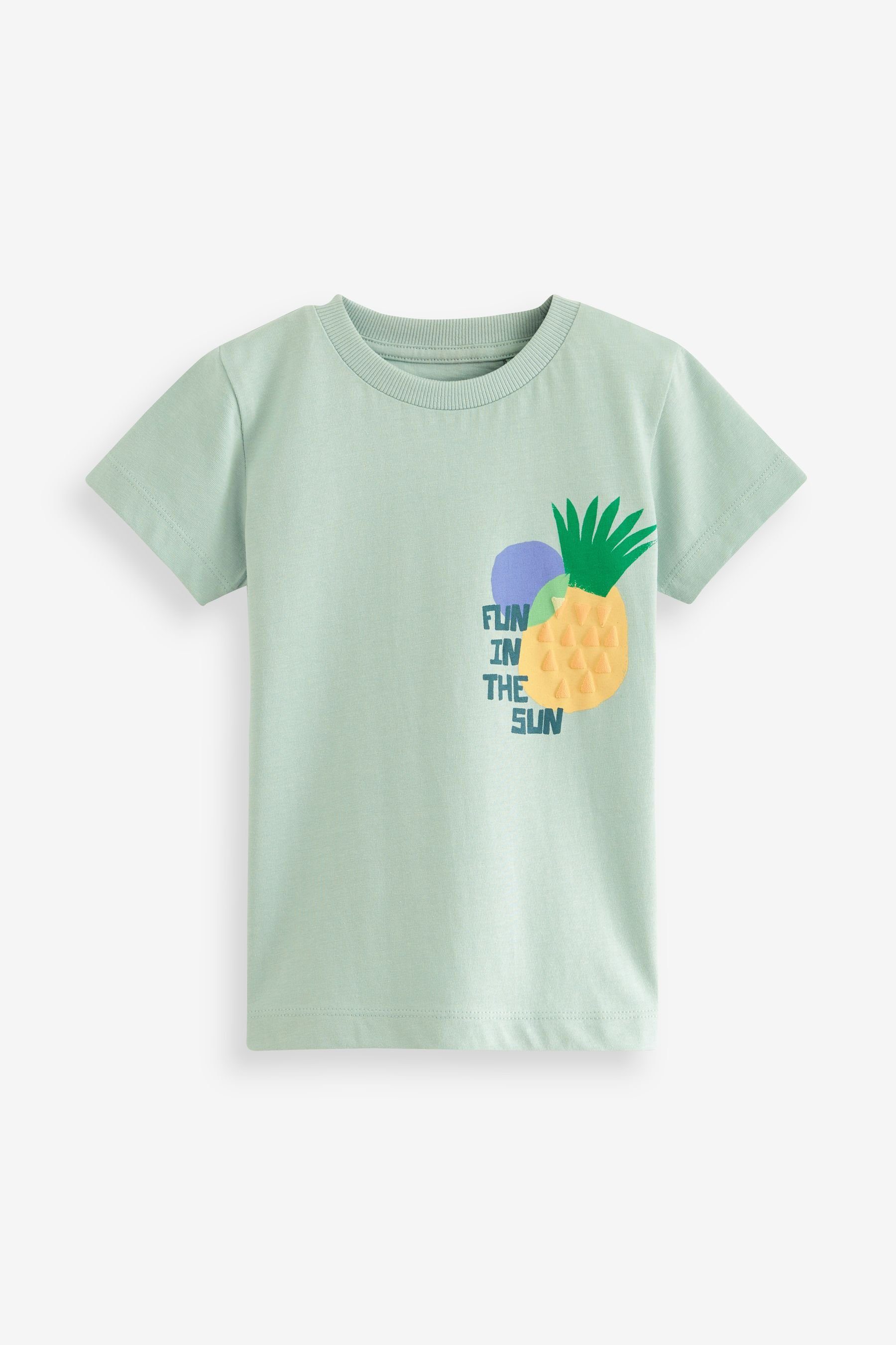 Kurzarm-T-Shirt Figurenmotiv mit T-Shirt Blue Next Pineapple (1-tlg)