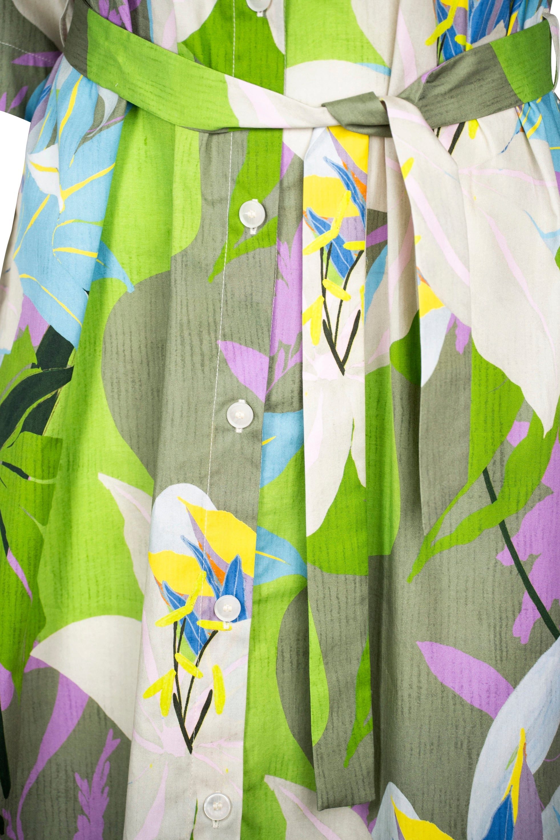 Faber Blusenkleid Hemdblusenkleid mit Exotic-Floral-Print