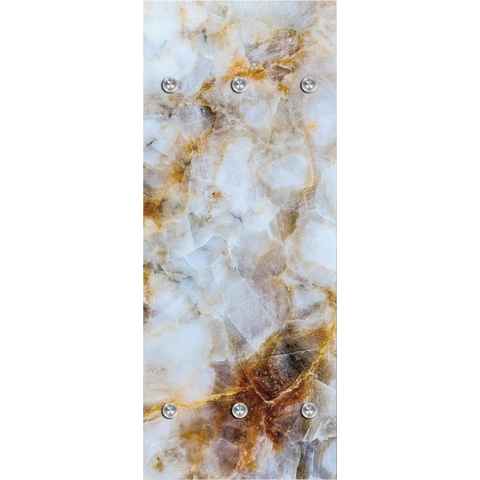queence Garderobenleiste Muster marmoriert, mit 6 Haken, 50 x 120 cm