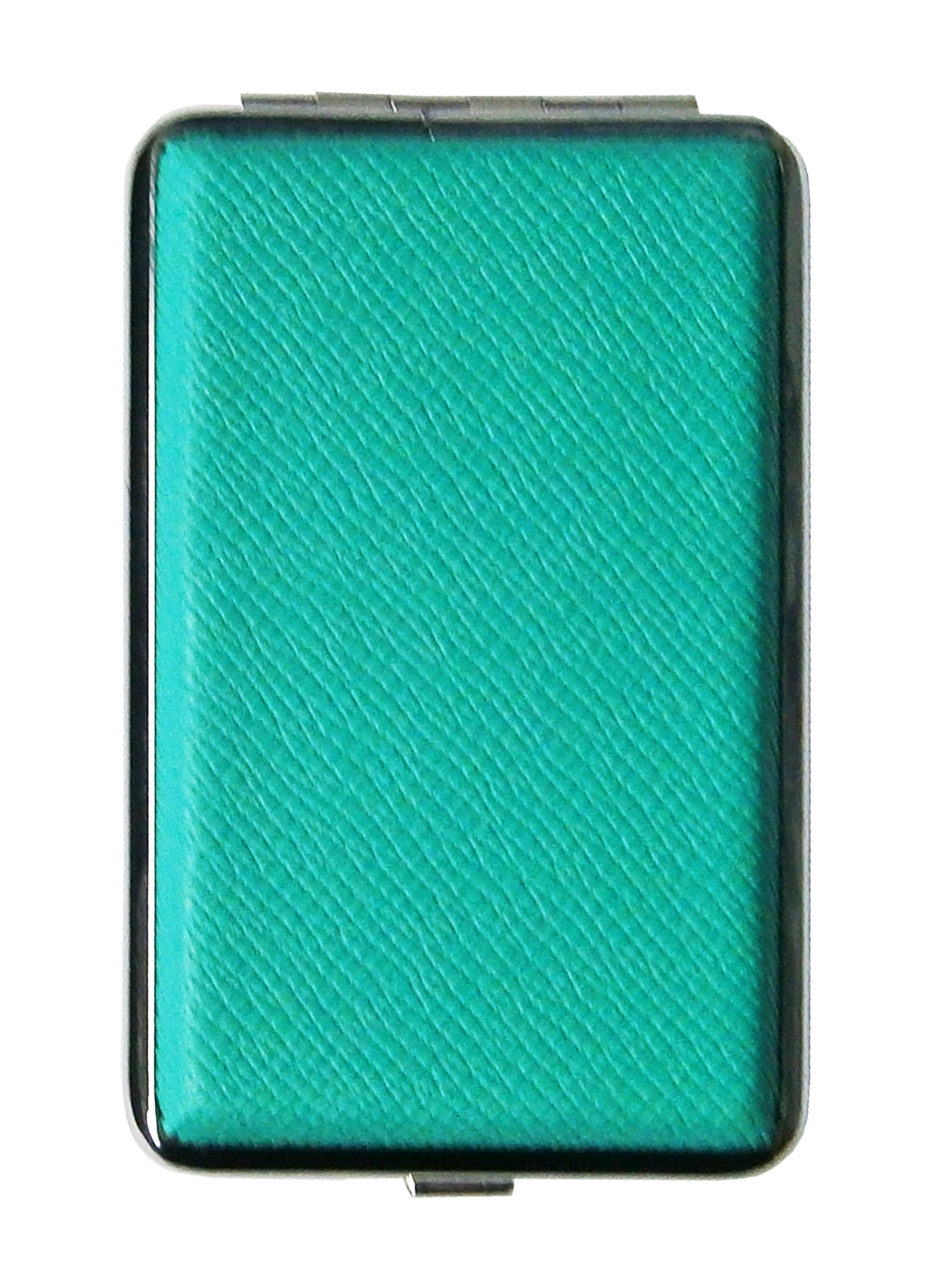 Etui ZIGARETTENETUI 12 Zigaretten Carbon Leder Etui 04 (Türkis)