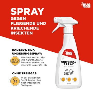 BugPower Insektenspray Universal Insektenspray, 500 ml, 1-St., gegen alle kriechenden und fliegenden Insekten
