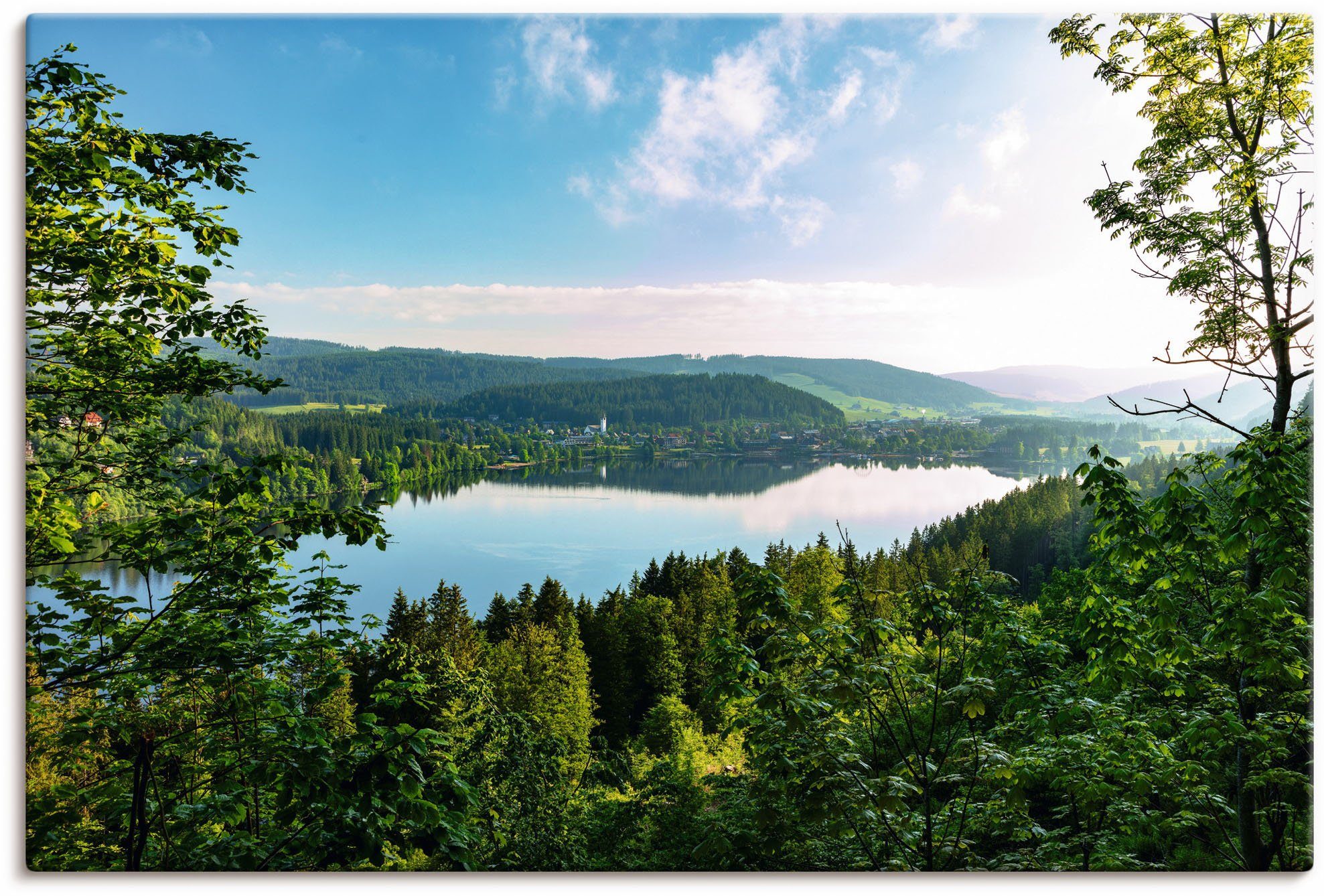 Artland Leinwandbild Blick auf den Titisee im Schwarzwald, Seebilder (1 St), auf Holzrahmen gespannt