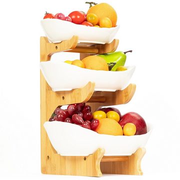 AdelDream Obstschale Fruit Bowl Creative Worktop Ceramic Fruit Stand, Table Decoration Fruit Basket
