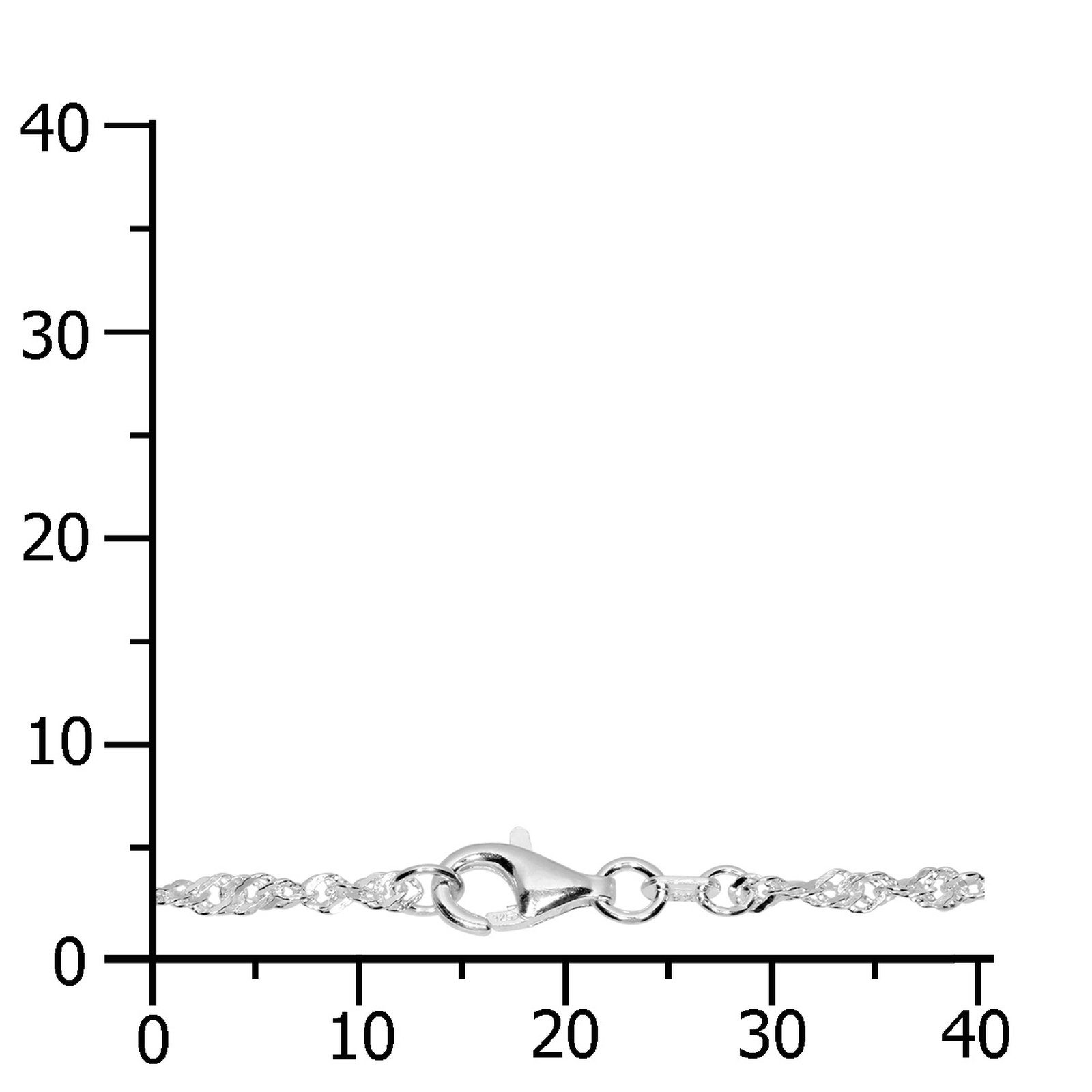 OSTSEE-SCHMUCK Silberkette - Singapur 2,3 mm - Silber 925/000 -, (1-tlg) günstig online kaufen