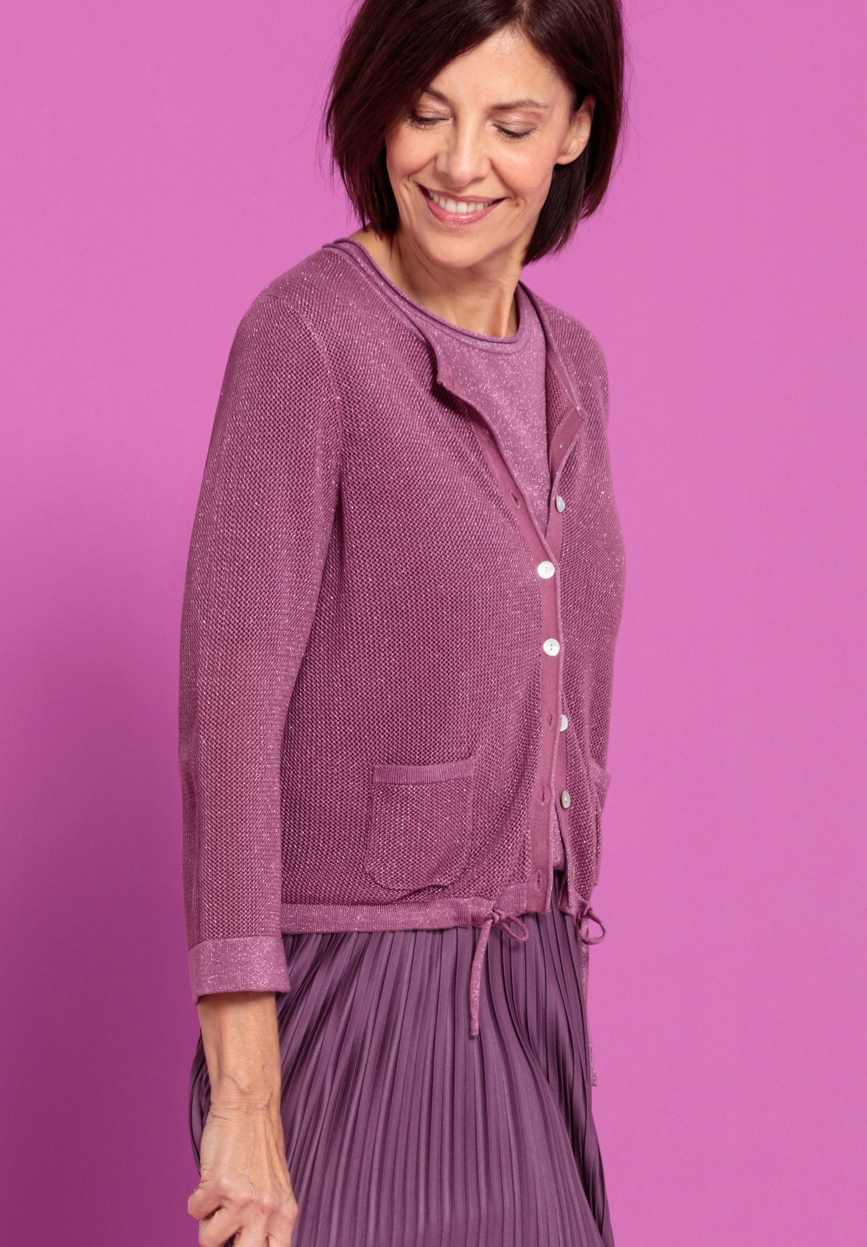 bianca Strickjacke RENE - Strickjacke Damen - Feinstrickjacke - Strickjacke mit Lochmuste