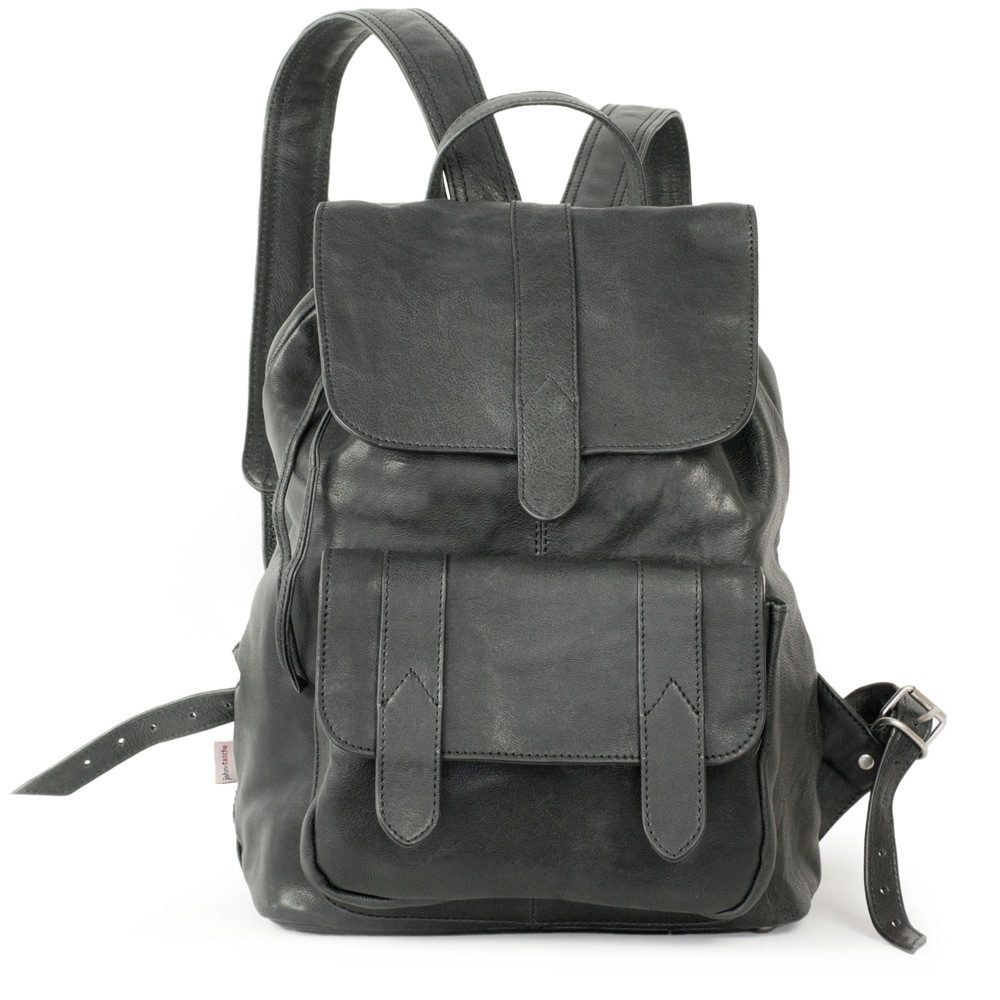 Jahn-Tasche Cityrucksack Lederrucksack / Cityrucksack Gr. M, Schwarz, Jahn-Tasche 519