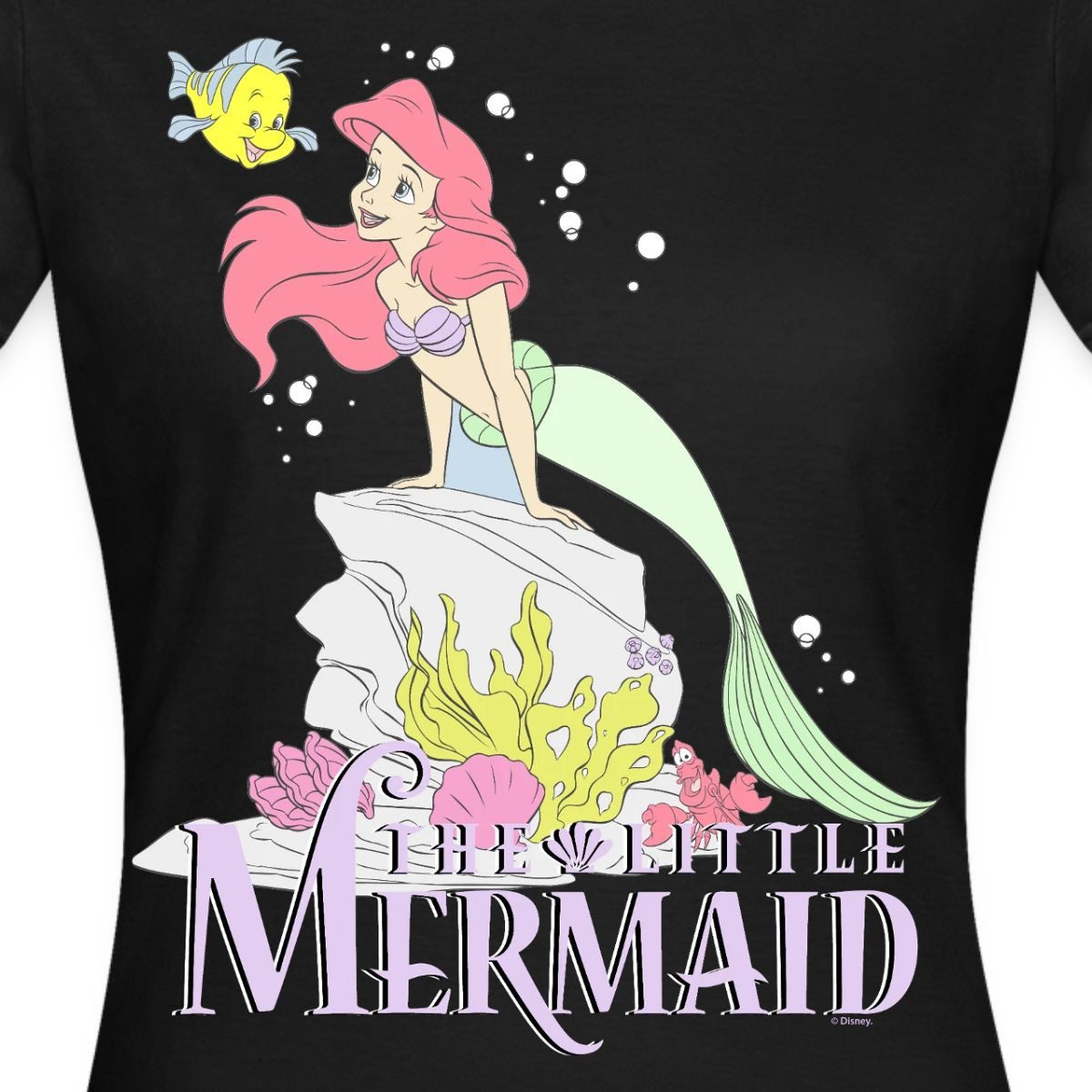 Spreadshirt T-Shirt Arielle Die Kleine Meerjungfrau Auf Felsvorsprung Frauen T-Shirt (1-tlg)