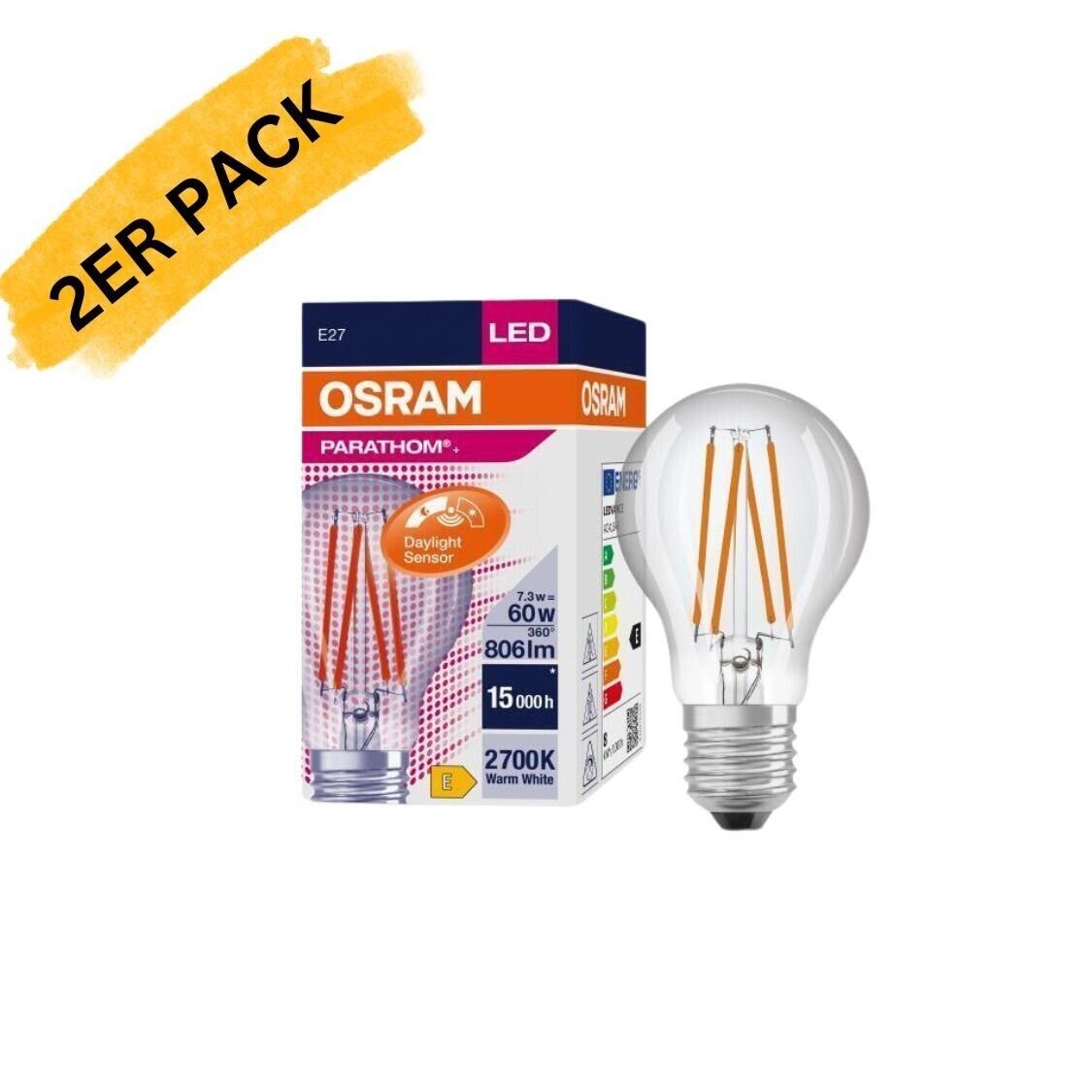 Osram LED-Leuchtmittel LED Classic, E27, 2 St., Warmweiß, Einfache Montage, Energieeffizient