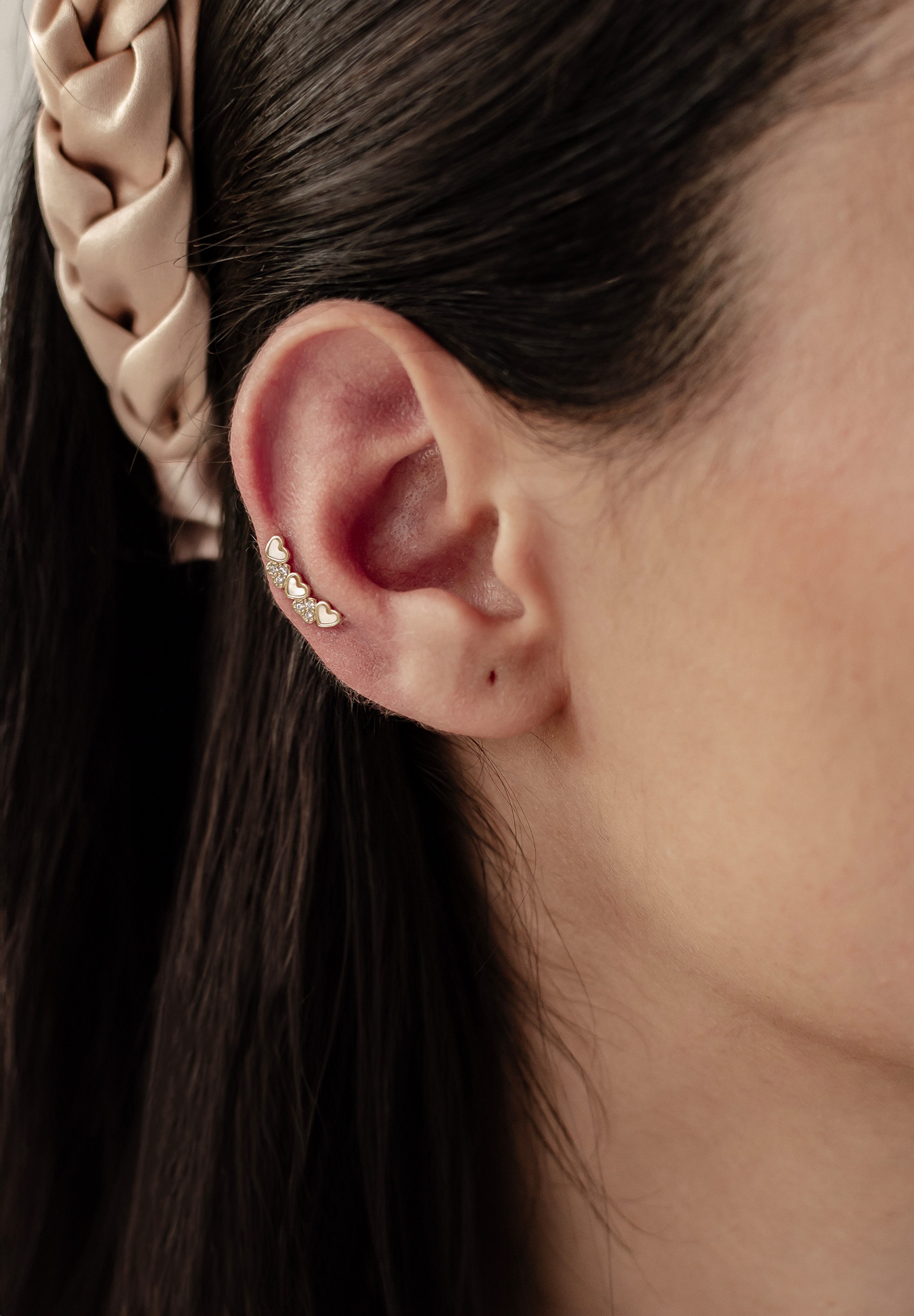 Hey Happiness Single-Ohrstecker Piercing Herz Perlmutt, günstig online kaufen