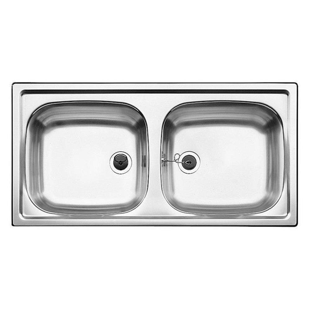 Blanco Edelstahlspüle TOP EZ 8 x 4 Edelstahl Naturfinish, 86/43,5 cm