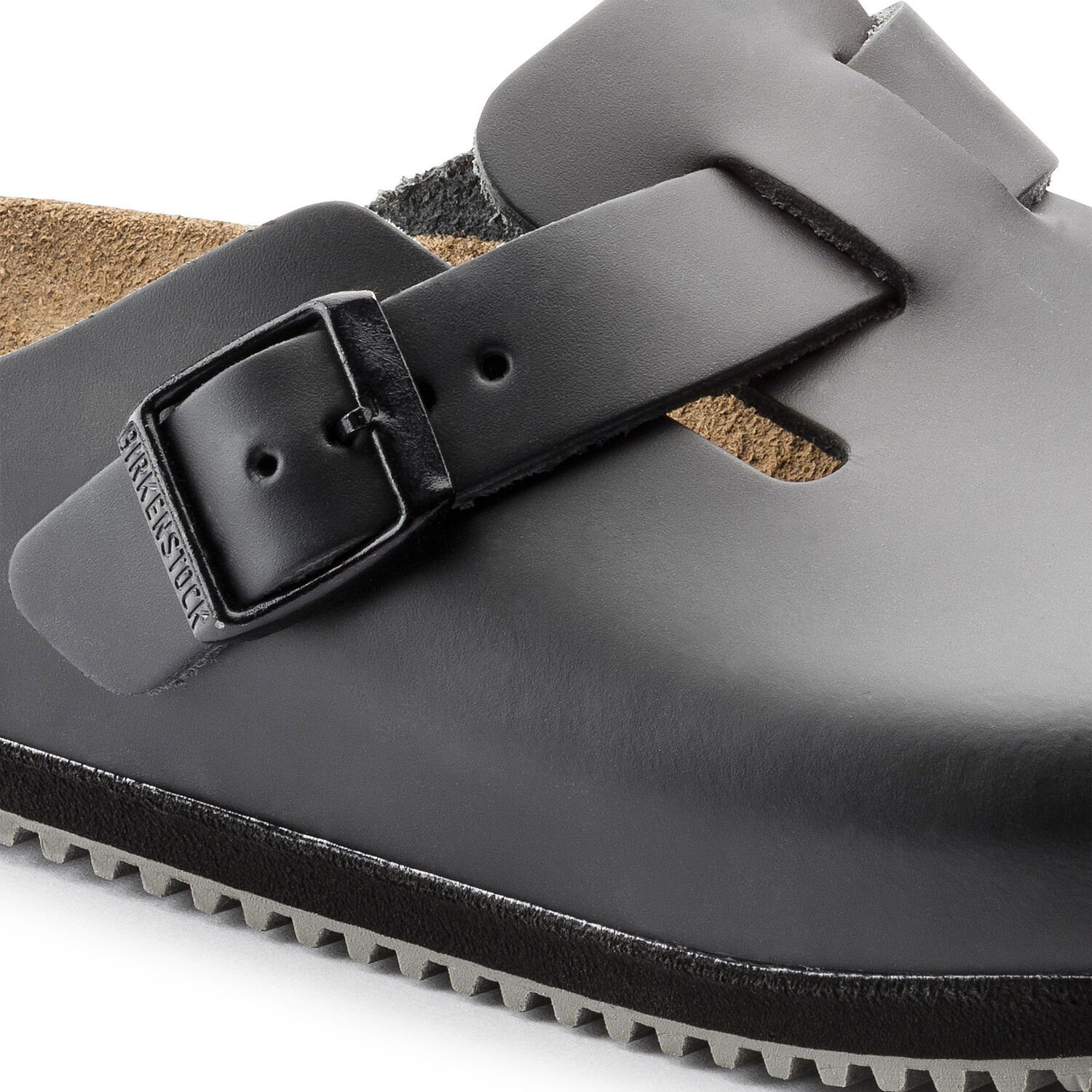 Birkenstock Professional Geschlossener Lederschuh Boston mit bequemen Fußbett aus Kork - Pantolette Hervorragender Tragekomfort - Verloursleder und Rutschfester Eva-Sohle