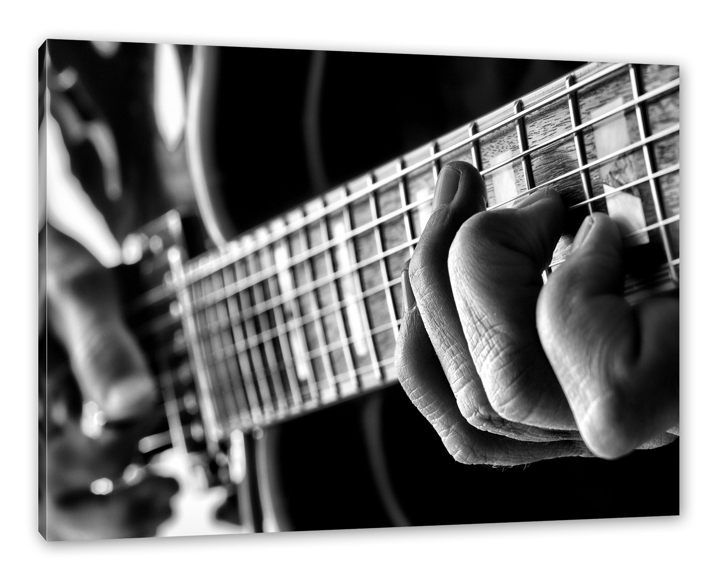 Pixxprint Leinwandbild Gitarre spielen, Gitarre spielen (1 St), Leinwandbild fertig bespannt, inkl. Zackenaufhänger | Leinwandbilder