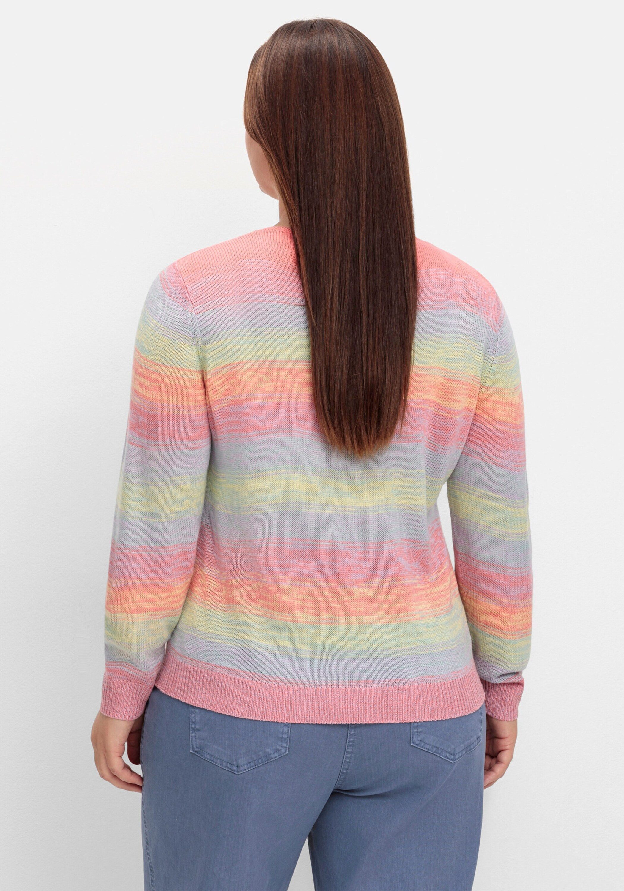 Sieh an! Strickpullover Pullover Langarm Ajour mit Ajourstrickmuster im Farbverlauf