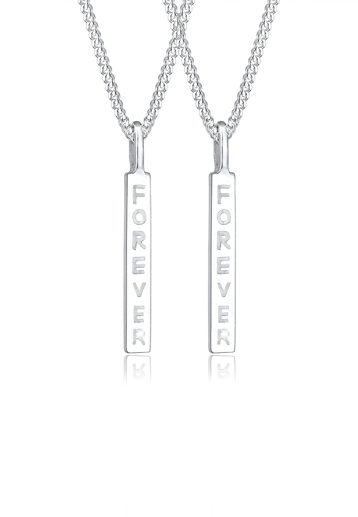 Elli Ketten-Set Freundin Schriftzug Wording Forever 925 Sterling Silber