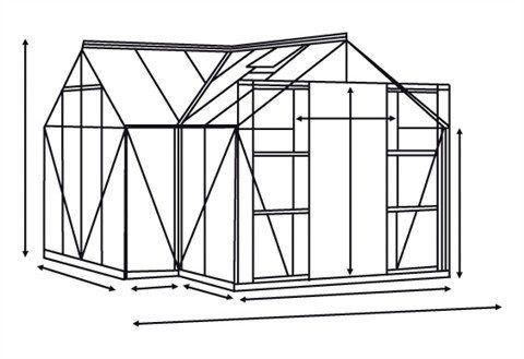 Vitavia Gewächshaus Sirona, BxTxH: 381 x 381 x 254 cm, 3 mm Wandstärke, mit Fundamentrahmen