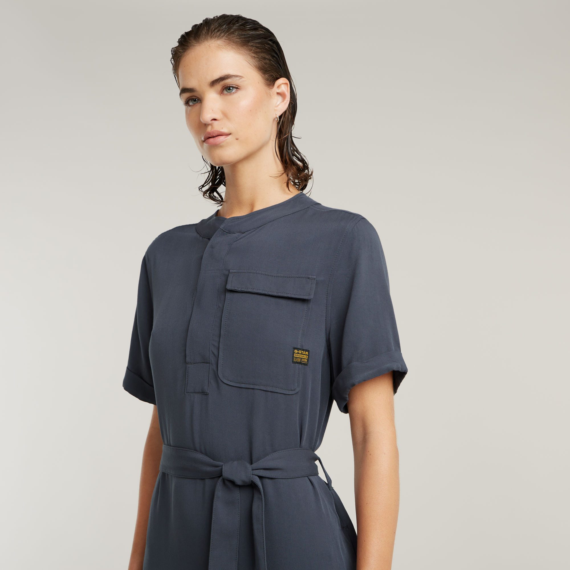 G-STAR Blusenkleid Belted Dress mit Bindegürtel