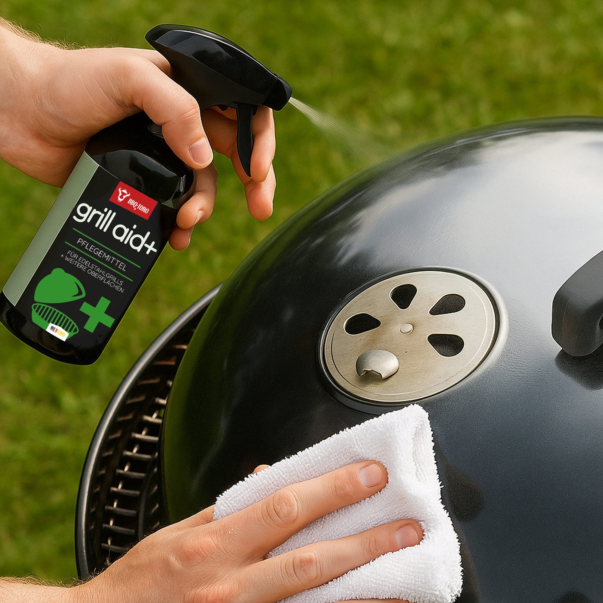 Thumbnail - BBQ-Toro Pflegespray grill aid+, Grillpflege für Gusseisen und Edelstahl Edelstahlreiniger