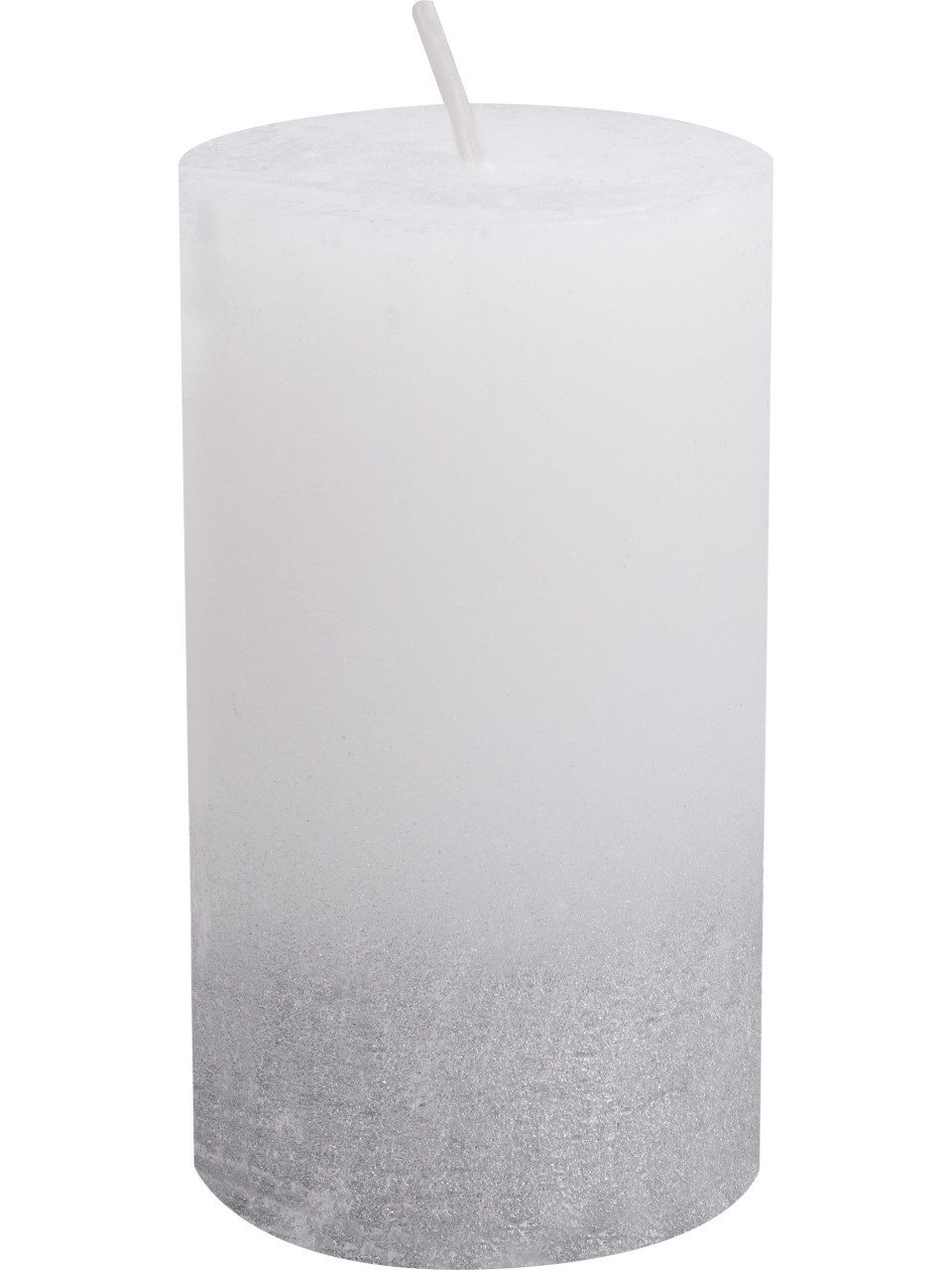House of Rustic Stumpenkerze House of Rustic Kerze weiß mit silber Streifen günstig online kaufen