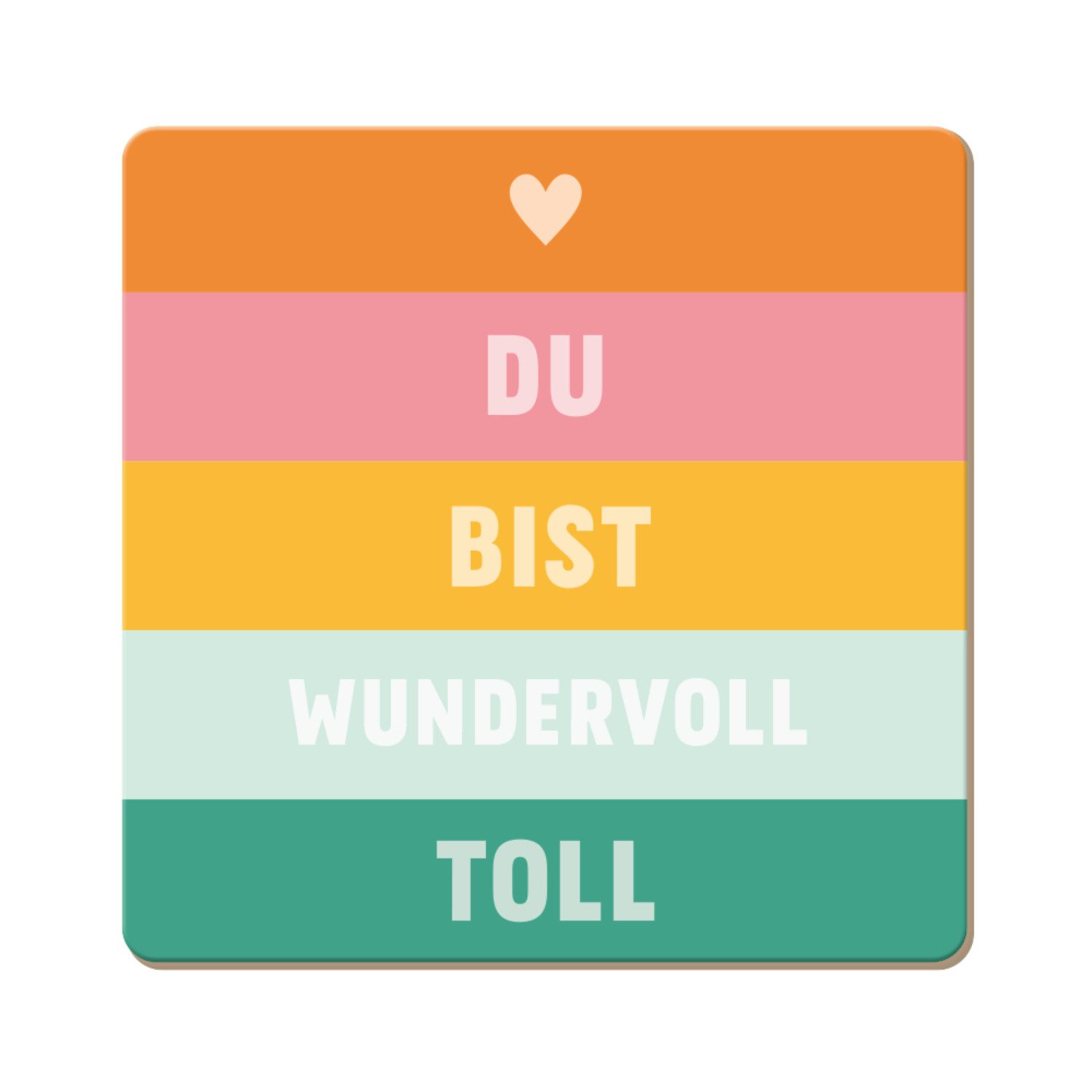 Grafik Werkstatt Getränkeuntersetzer Korkuntersetzer Du bist wundervoll toll, 1-tlg.