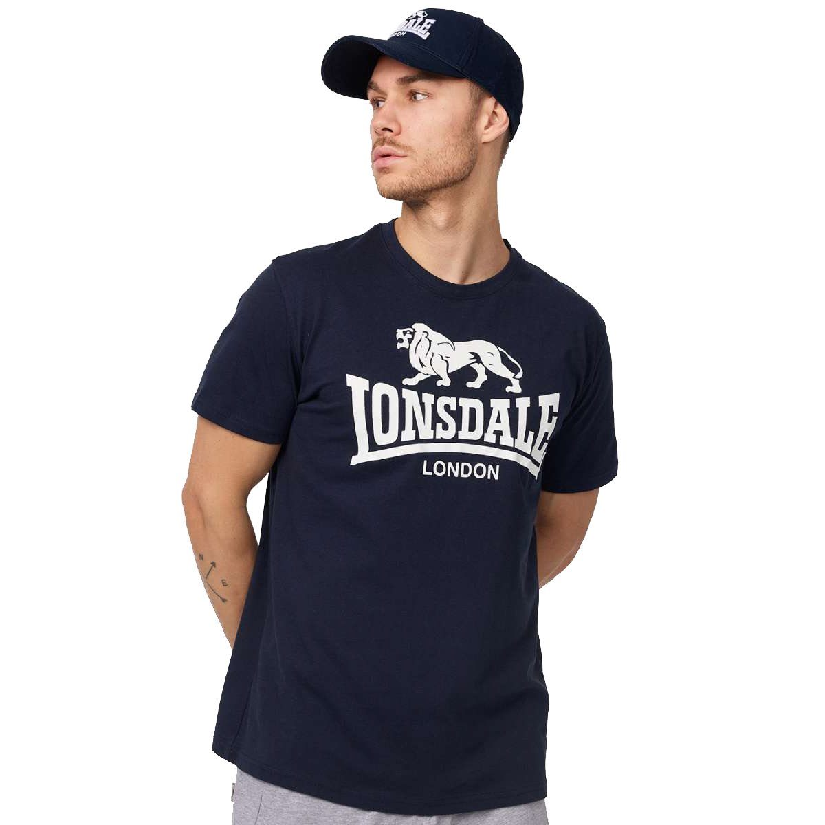 Lonsdale T-Shirt Lonsdale Herren T-Shirt 3XL Logo navy (1-tlg)