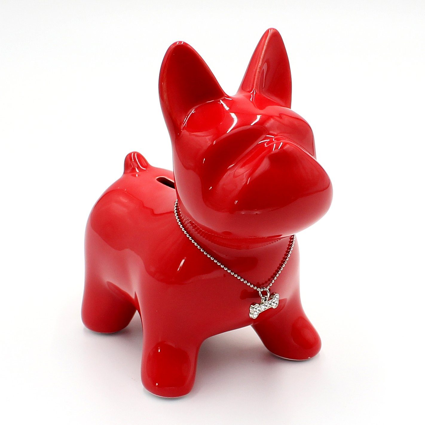 Dekohelden24 und als versch. Keramik Spardose (1-tlg) Hund Größe, Spardose rot Farben