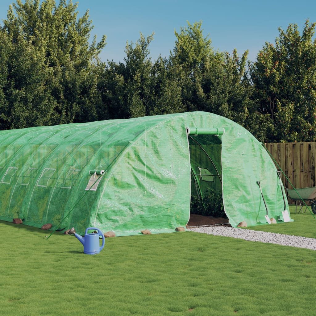 Thumbnail - vidaXL Gewächshaus, Treibhaus mit Stahlrahmen Grün 30 m² 6x5x2,3 m