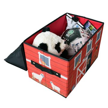 Spielzeugtruhe Aufbewahrungsbox mit Deckel Motiv Scheune Stall faltbar