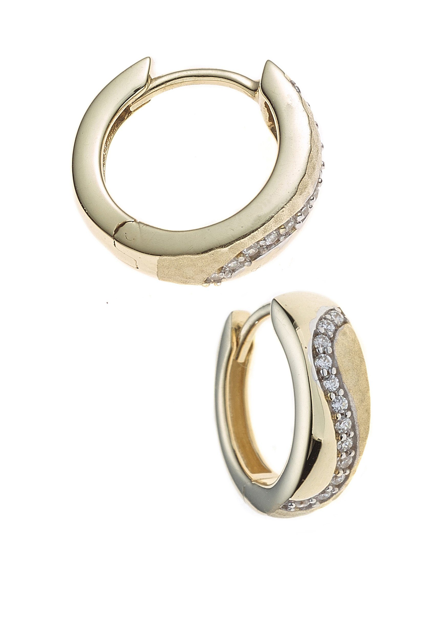 JOBO Paar Creolen Ohrringe mit Zirkonia,...