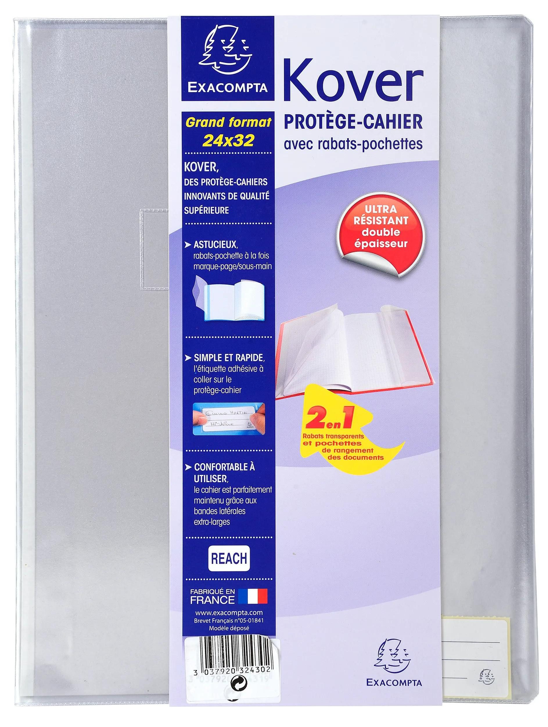 EXACOMPTA Schulheft 60x Buchhülle 24x32cm PVC - Transparent - 32430E, Schutzümschläge