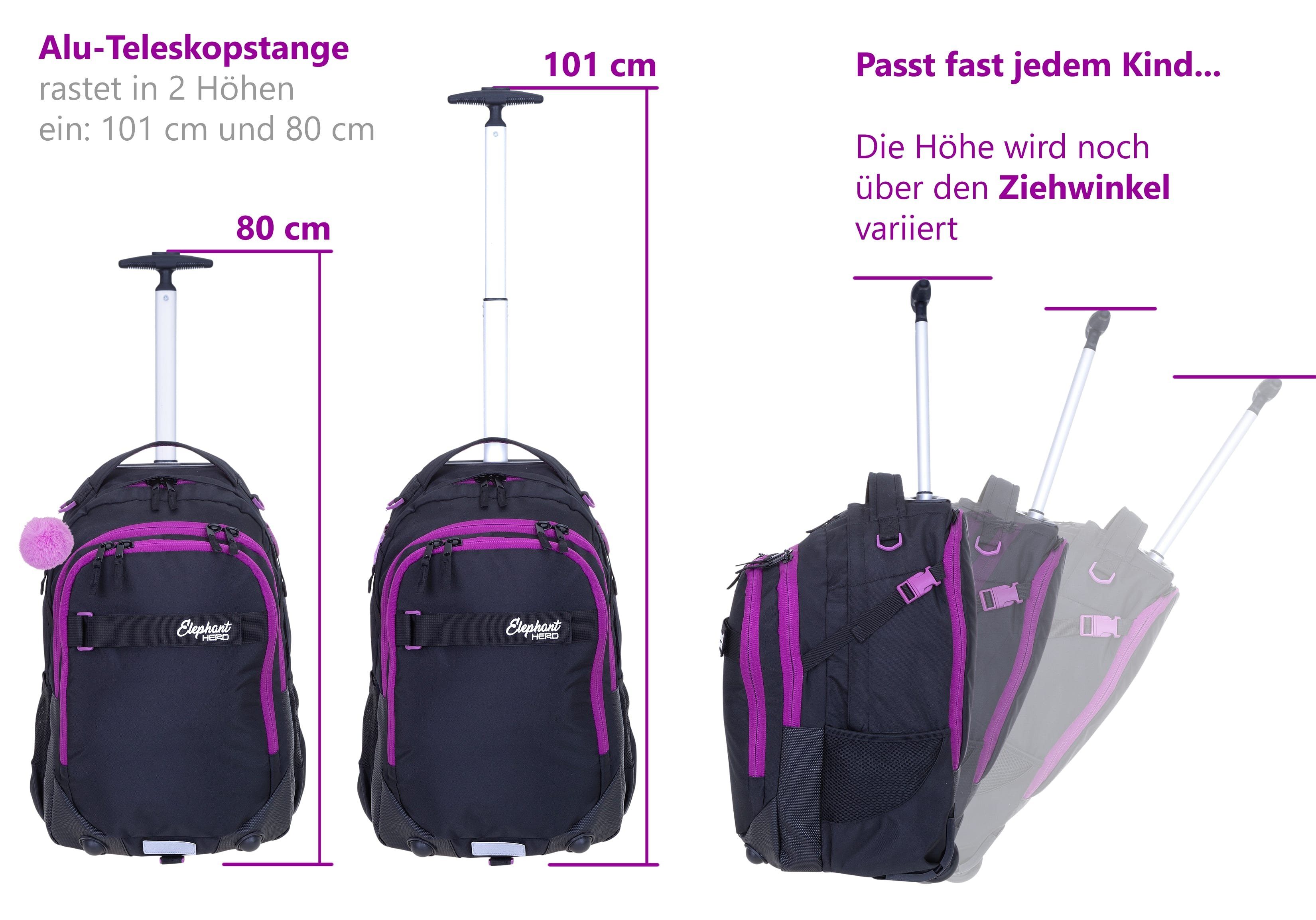 ELEPHANT Schulrucksack Trolley Hero Signature Schultrolley, Rucksacktrolley Schule Rucksack Rollen 3 Fächer Daypack Trolly – Bild 5 von 5