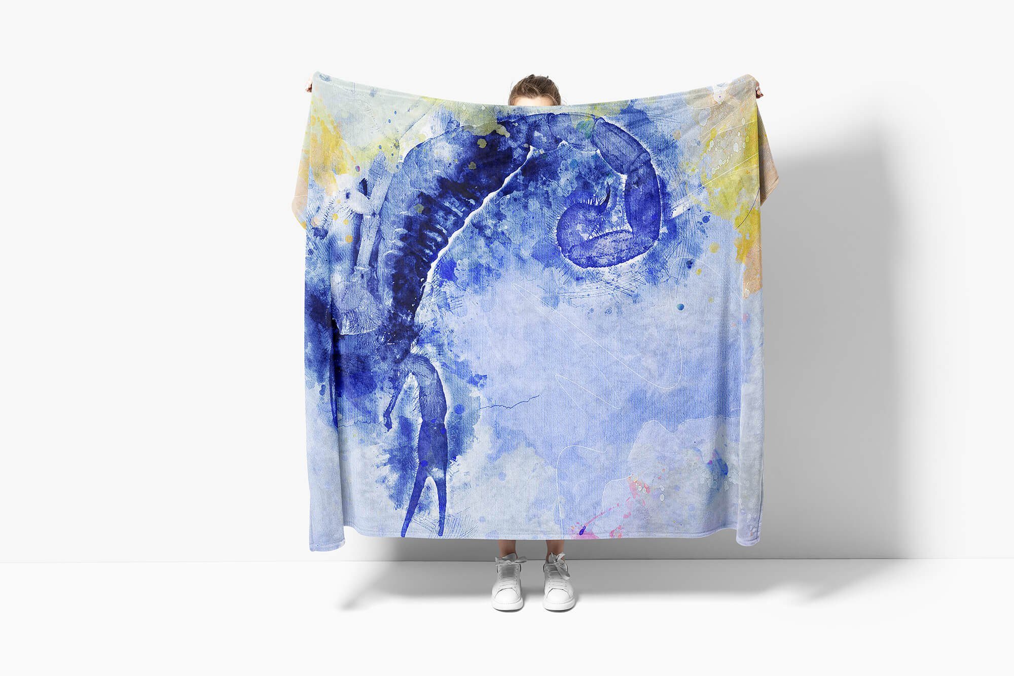 Sinus Art Handtücher Handtuch Strandhandtuch Handtuch Serie Baumwolle-Polyester-Mix Kuscheldecke Saunatuch Kunstvoll SplashArt Tier Mo, Scorpion (1-St)