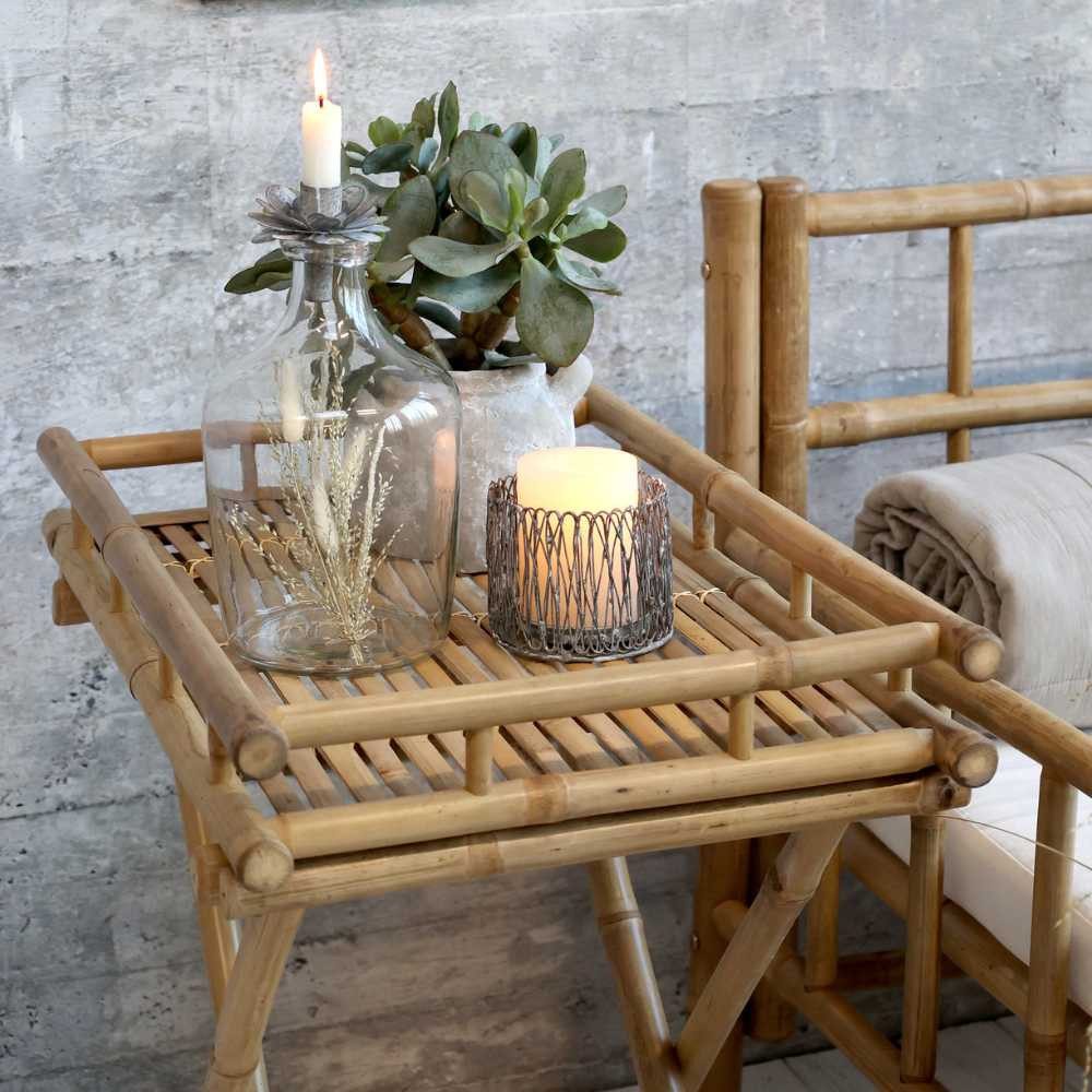 Chic Antique Beistelltisch Chic Antique Lyon Serviertisch Bambus 60x40 cm